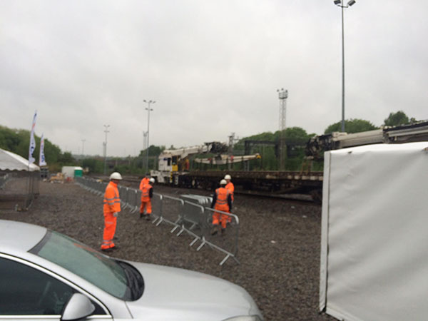 Crowd control barriers at festival